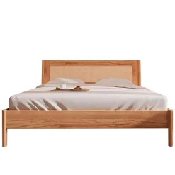 Wohnen Wildbuche Bett mit Wiener Geflecht Kopfteil - Indrya