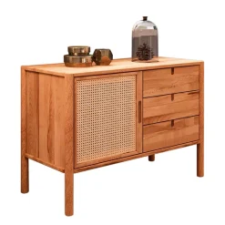 Wohnen Rattanmöbel*Wildbuche Kommode mit Wiener Geflecht Tür - Indrya