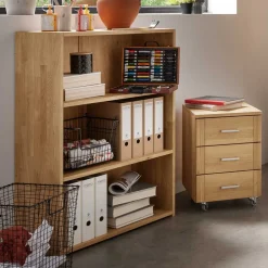 Wohnen Wildeiche Aktenregal aus Massivholz - Rosenna