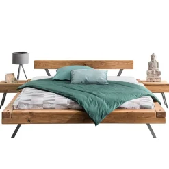 Wohnen Wildeiche Balkenbett Set 4 Größen - Chaya (dreiteilig)