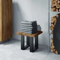 Wohnen Schwarze Möbel|Naturholzmöbel*Wildeiche Beistelltisch Manzey massiv geölt