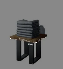 Wohnen Schwarze Möbel|Naturholzmöbel*Wildeiche Beistelltisch Manzey massiv geölt