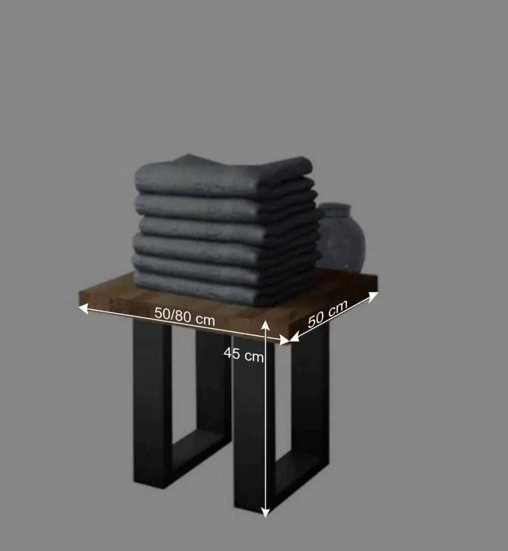 Wohnen Schwarze Möbel|Naturholzmöbel*Wildeiche Beistelltisch Manzey massiv geölt