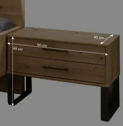 Wohnen Wildeiche Bett mit Metallkufen - Siestago