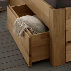 Wohnen Jugendbetten*Wildeiche Bett mit vier Schubladen modern - Zennian