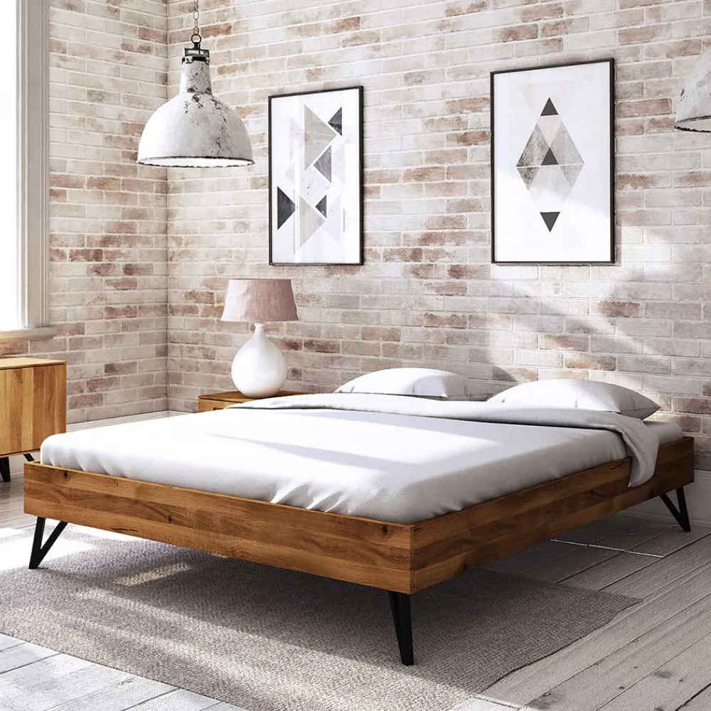 Wohnen Wildeiche Bett ohne Kopfteil 210cm lang - Mandirov