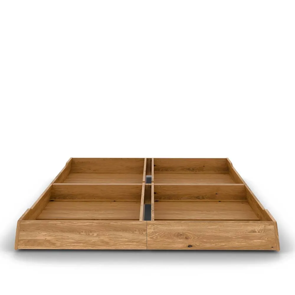 Wohnen Wildeiche Bettgestell mit Holzkopfteil - Lugos