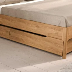 Wohnen Wildeiche Bettgestell mit Holzkopfteil - Lugos