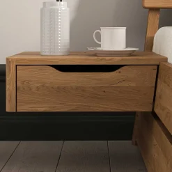 Wohnen Jugendbetten*Wildeiche Designbett mit Nachtkonsolen - Dominus (dreiteilig)