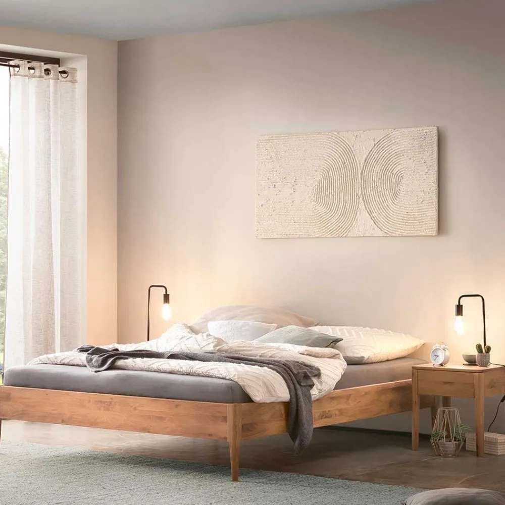 Wohnen Wildeiche Doppelbett - kein Kopfteil - Defelira