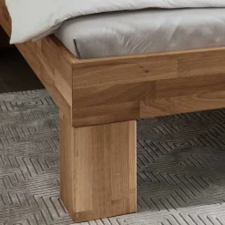 Wohnen Wildeiche Doppelbett mit Polsterkopfteil - Esvilda