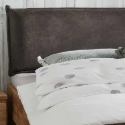 Wohnen Wildeiche Doppelbett mit Polsterkopfteil - Esvilda