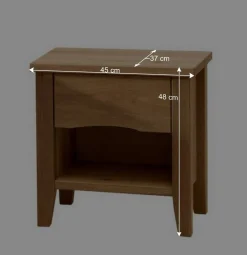 Wohnen Wildeiche Doppelbett mit Holzkopfteil - Adeira