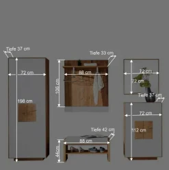 Wohnen Garderoben|Garderoben*Wildeiche Flur Möbel Kombi - Mandrey (fünfteilig)