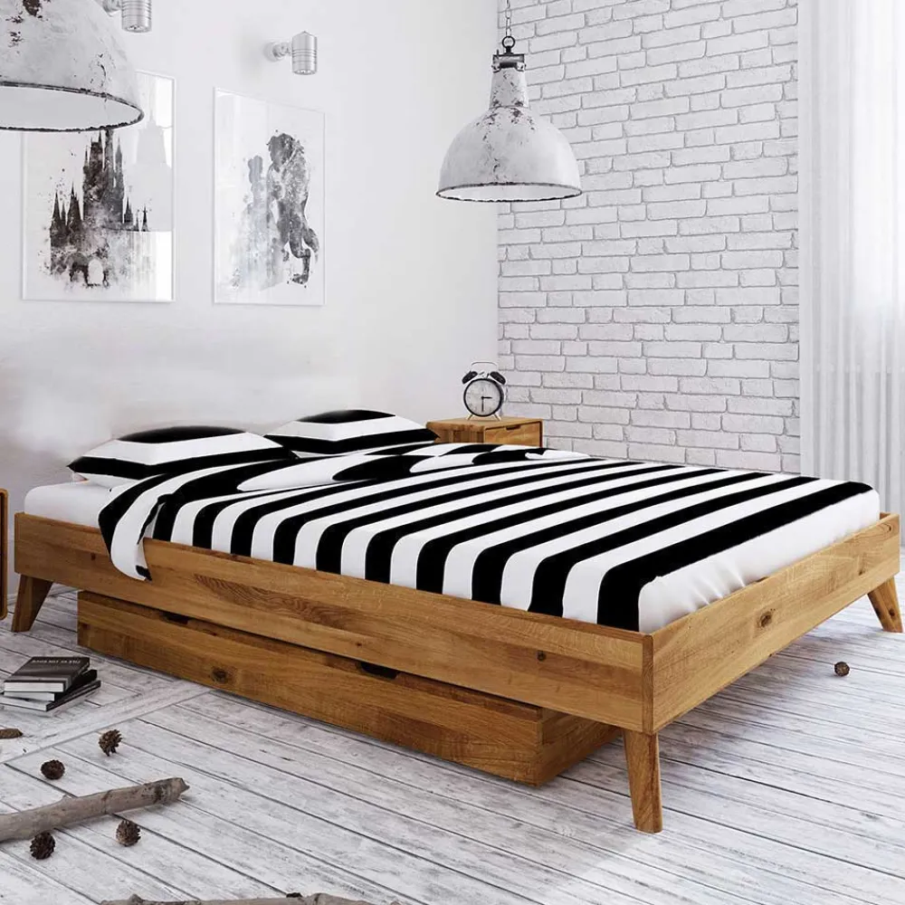 Wohnen Jugendbetten*Wildeiche Funktionsbett ohne Kopfteil - Eavy