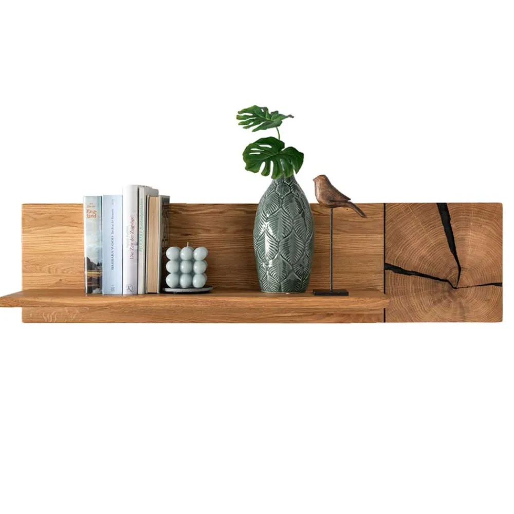 Wohnen Esszimmerregale|Regale*Wildeiche Hängeregal mit Hirnholz Deko - Acapella
