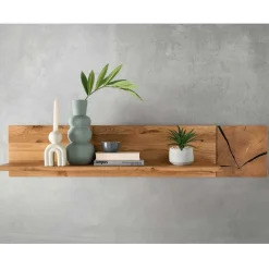 Wohnen Esszimmerregale|Regale*Wildeiche Hängeregal mit Hirnholz Deko - Acapella