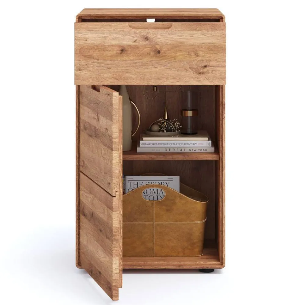 Wohnen Wildeiche Hochkommode mit Tür und Schublade - Holiday