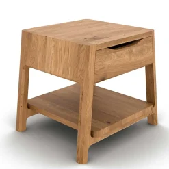 Wohnen Betten|Betten*Wildeiche Holzbett mit Polsterkopfteil in Beige - Favorite