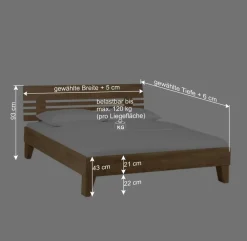 Wohnen Wildeiche Holzbett Verinaros in Honigfarben geölt