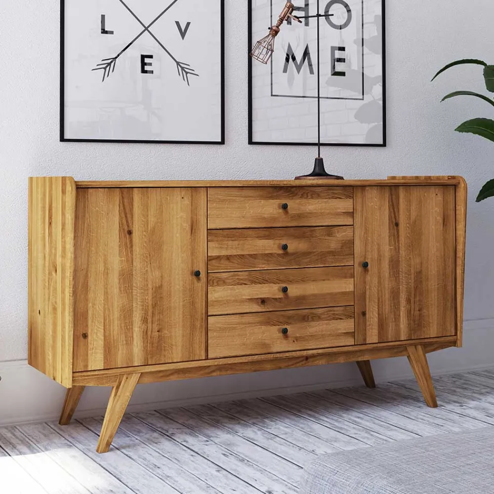 Wohnen Wildeiche Holz-Sideboard 160 cm breit - Hardus