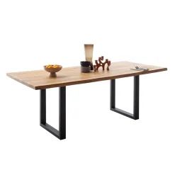 Wohnen Loft Möbel|Industrial Möbel*Wildeiche Küchentisch mit Baumkanten - Racallo