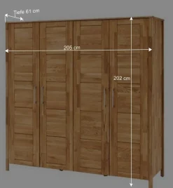 Wohnen Wildeiche Kleiderschrank mit Ausstattung - Memba I