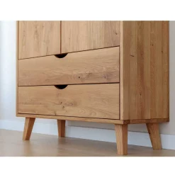 Wohnen Naturholzmöbel|Massivholzmöbel*Wildeiche Kombi-Kleiderschrank massiv - Fabijola