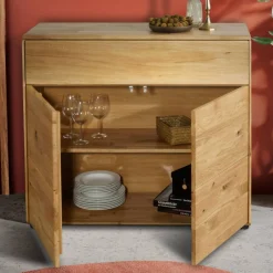 Wohnen Wildeiche Kommode mit Schublade - Feanor