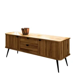 Wohnen Tv & Hifi-Möbel|Tv & Hifi-Möbel*Wildeiche Lowboard mit Metall - Casarius