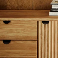 Wohnen Tv & Hifi-Möbel|Tv & Hifi-Möbel*Wildeiche Lowboard mit Metall - Casarius