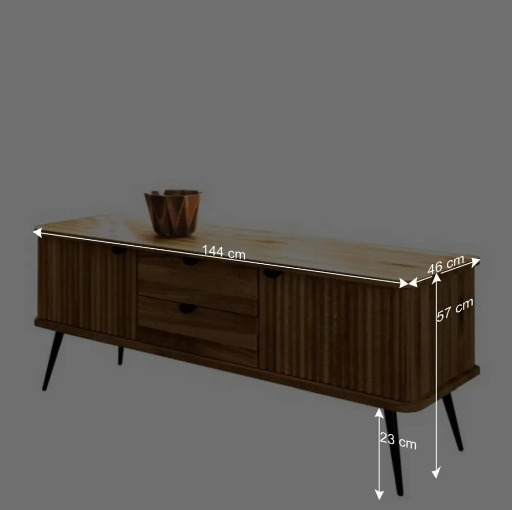 Wohnen Tv & Hifi-Möbel|Tv & Hifi-Möbel*Wildeiche Lowboard mit Metall - Casarius