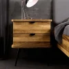 Wohnen Loft Möbel|Industrial Möbel*Wildeiche Nachtkommode mit hohen Stahlbeinen - Casarius