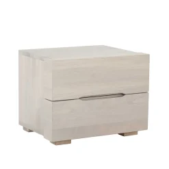 Wohnen Wildeiche Nachtschrank Slobozia in Weiß geölt