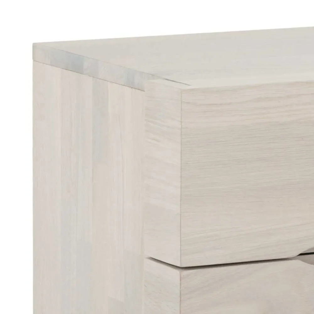 Wohnen Wildeiche Nachtschrank Slobozia in Weiß geölt