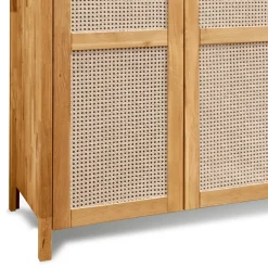 Wohnen Rattanmöbel*Wildeiche Schlafzimmerschrank mit Wiener Geflecht - Ambrosso
