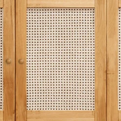 Wohnen Rattanmöbel*Wildeiche Schlafzimmerschrank mit Wiener Geflecht - Ambrosso