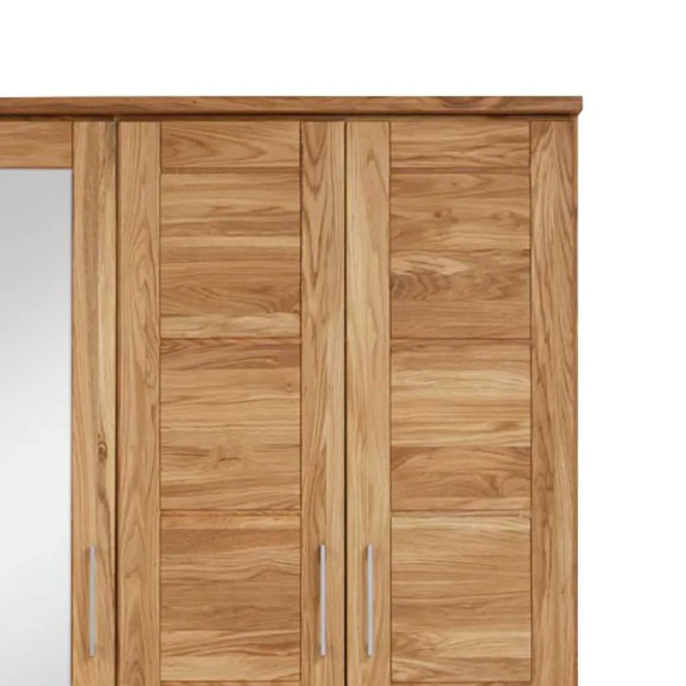 Wohnen Wildeiche Schlafzimmerschrank Cranos mit Spiegel