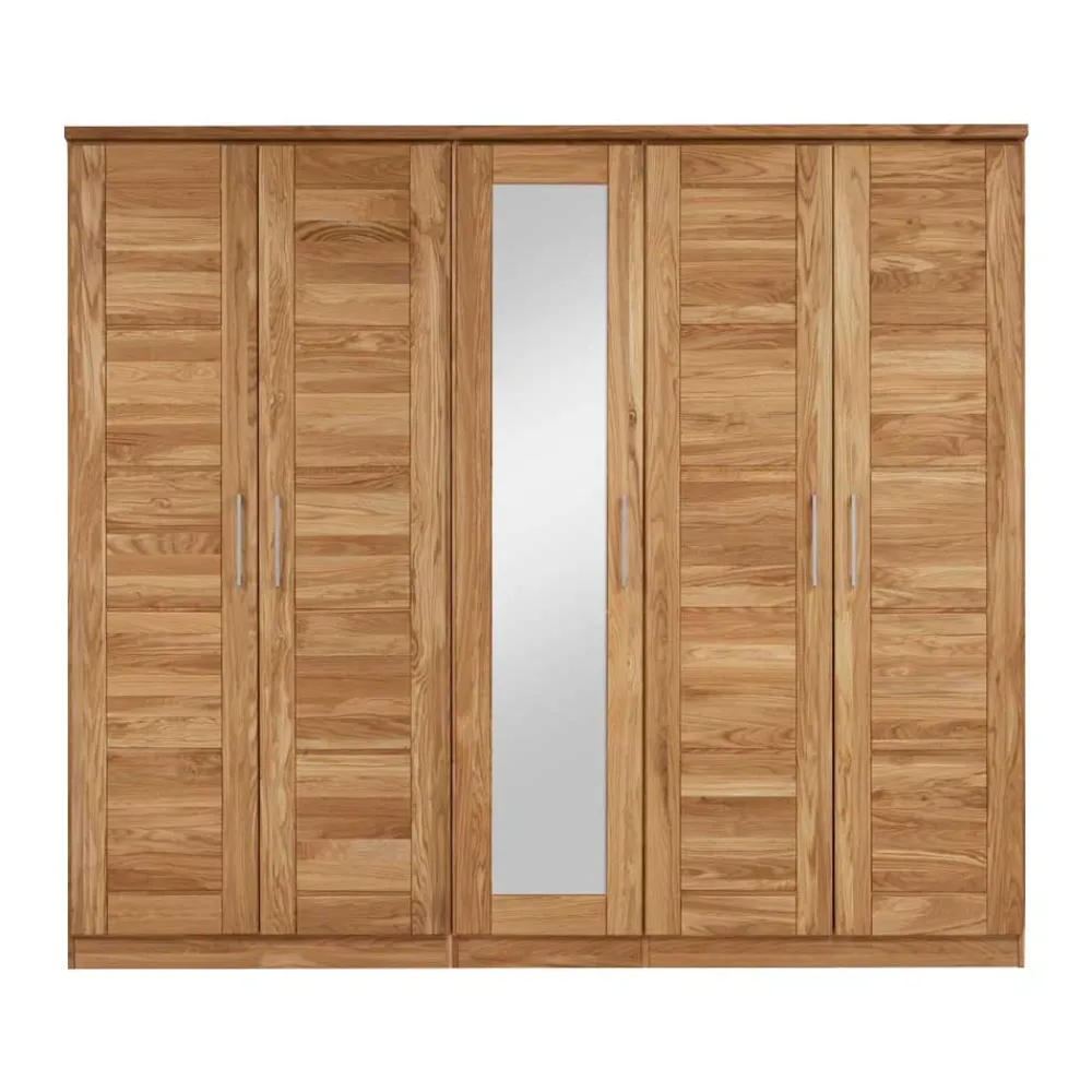 Wohnen Wildeiche Schlafzimmerschrank Cranos mit Spiegel