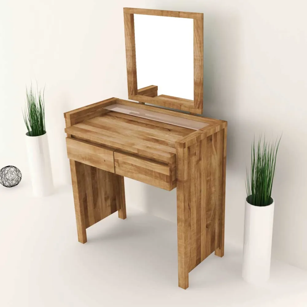 Wohnen Wildeiche Schminktisch Nadalia massiv geölt