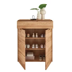 Wohnen Wildeiche Schuhschrank mit einer Schublade - Darcona