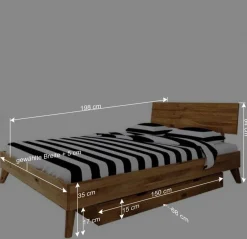 Wohnen Jugendbetten*Wildeiche Singlebett in Unterlänge 190 cm - Eavy