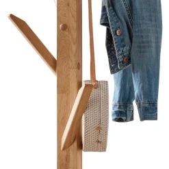 Wohnen Wildeiche Standgarderobe mit fünf Haken - Emangov