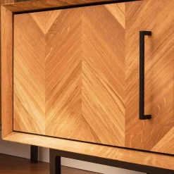 Wohnen Tv & Hifi-Möbel|Tv & Hifi-Möbel*Wildeiche TV Lowboard mit Fischgrät Design - Kerfa