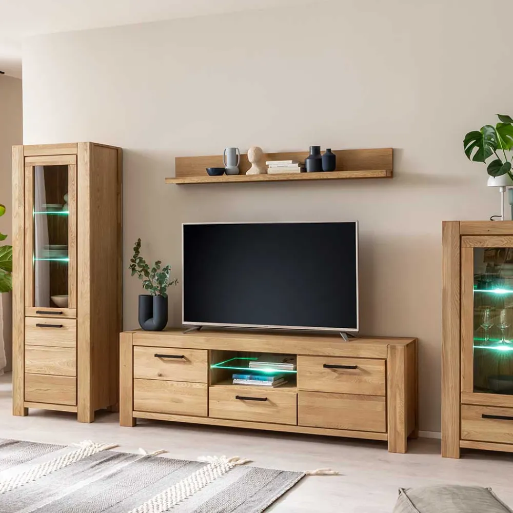 Wohnen Tv & Hifi-Möbel|Tv & Hifi-Möbel*Wildeiche TV Lowboard teilmassiv - Sophia