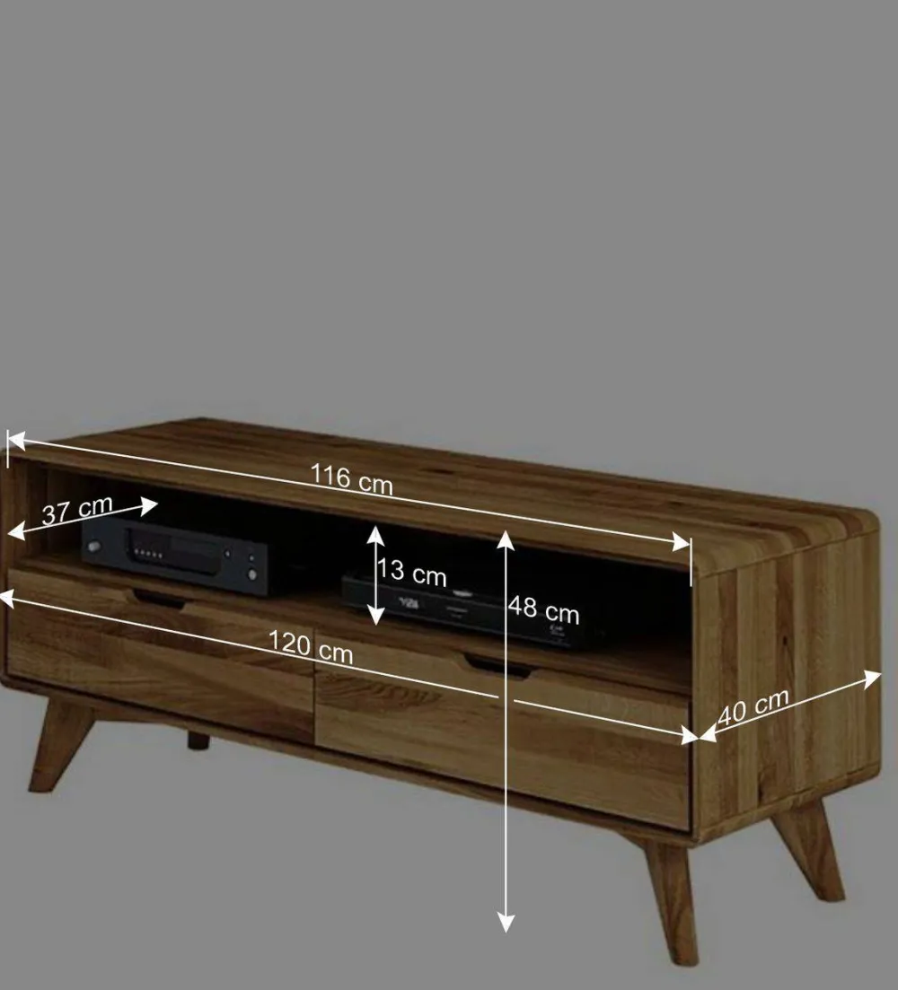 Wohnen Sideboards & Kommoden|Sideboards & Kommoden*Wildeiche TV Unterschrank mit 2 Schubladen - Eavy III
