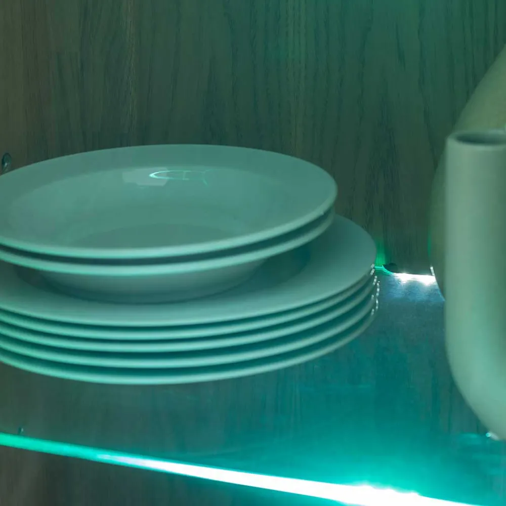 Wohnen Wildeiche Vitrine teilmassiv - Sophia