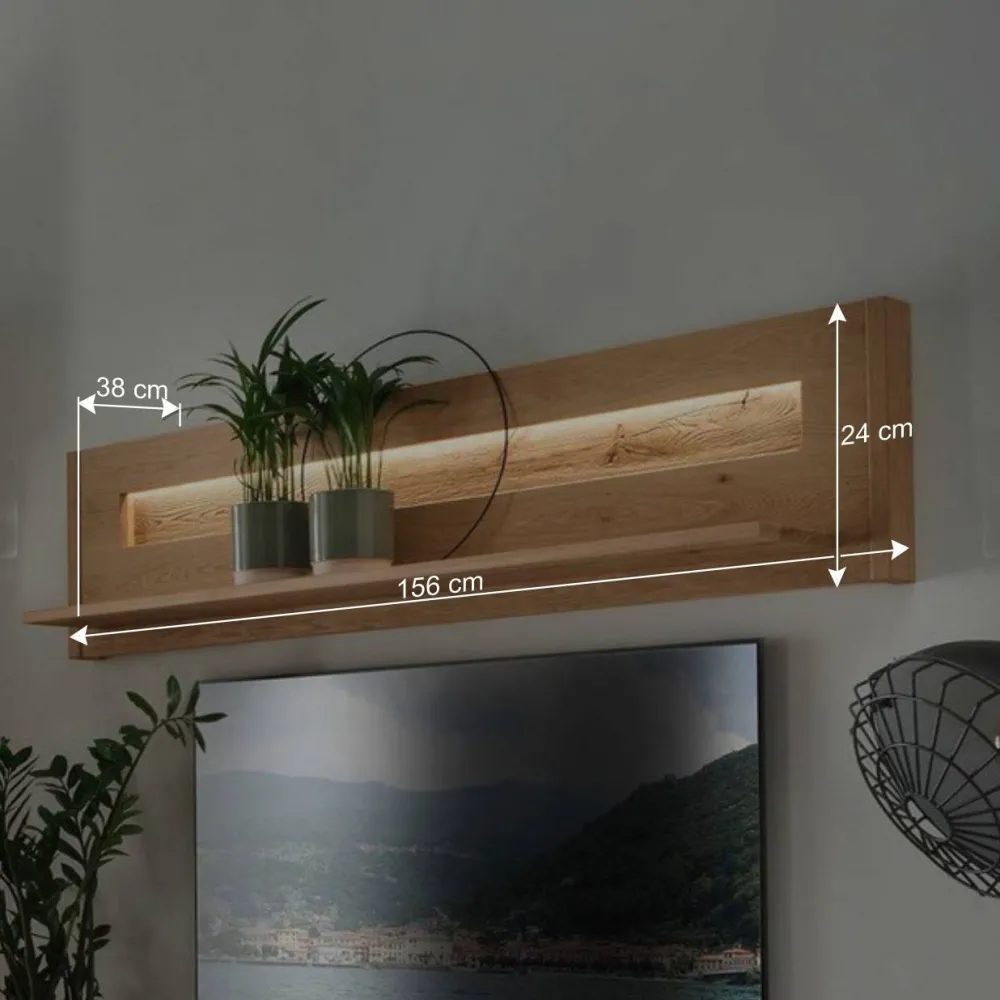 Wohnen Wildeiche Wandboard geölt - 156 cm breit - Obinson