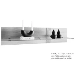 Wohnen Esszimmerregale|Regale*Wildeiche Wandboard mit Glas-Ablage - Barrios