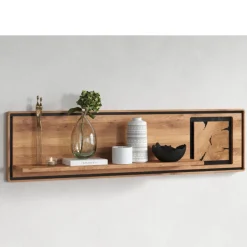 Wohnen Esszimmerregale|Regale*Wildeiche Wandboard mit Hirnholz Applikation - Shipper